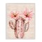 Stupell Industries Pastel Cactus with Blooms Framed Giclee Wall Art Design by Lettered and Lined